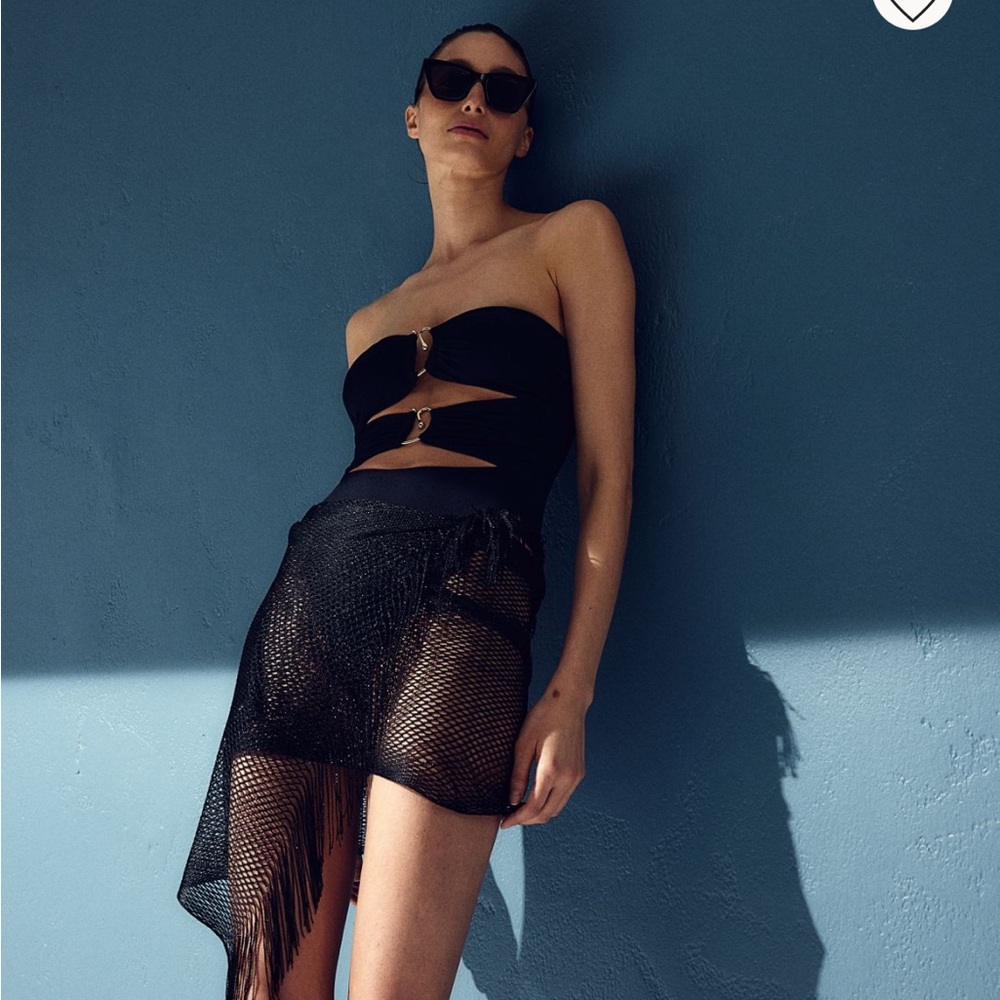 H&M padded-cup high-leg bandeau swimsuit